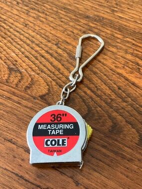 3 for $30 item - Measuring Tape Keychain - Silver with Red/Black Face
